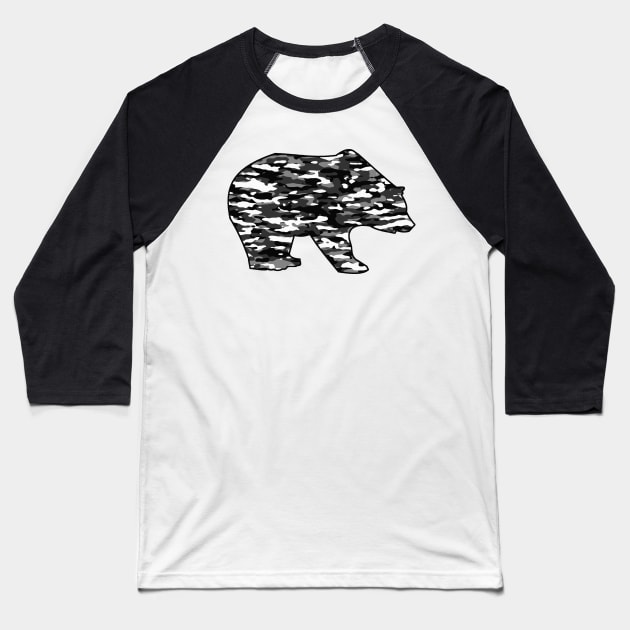 Schnee Tarnfarben Muster Baseball T-Shirt by Destroyed-Pixel